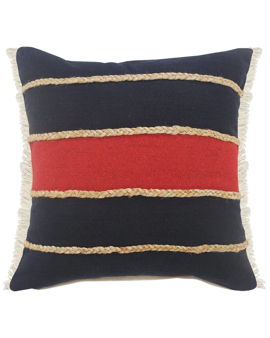 Celeste Atlantis Americana Striped Throw Pillow - Red, Cotton image