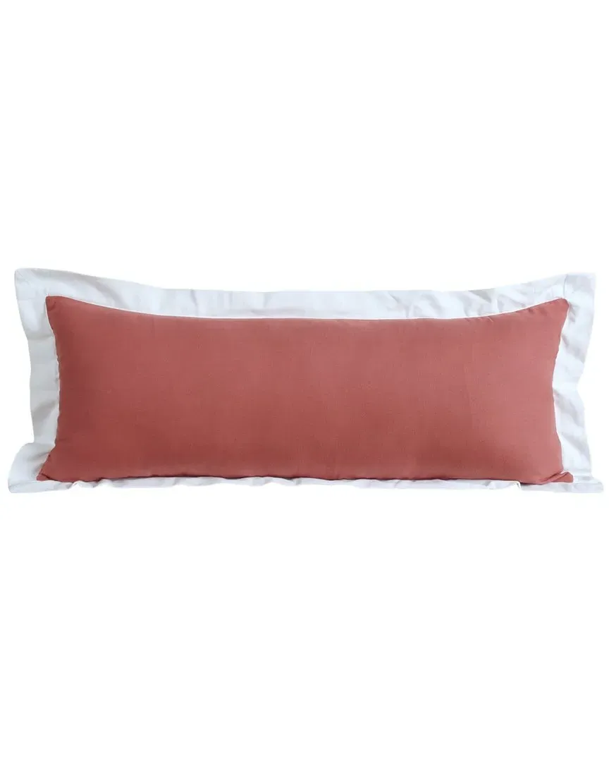 Coral Bordered Flange Lumbar Decorative Pillow - Orange