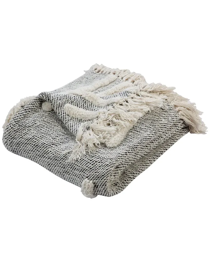Crossing Lines Throw Blanket - Gray, Cotton image
