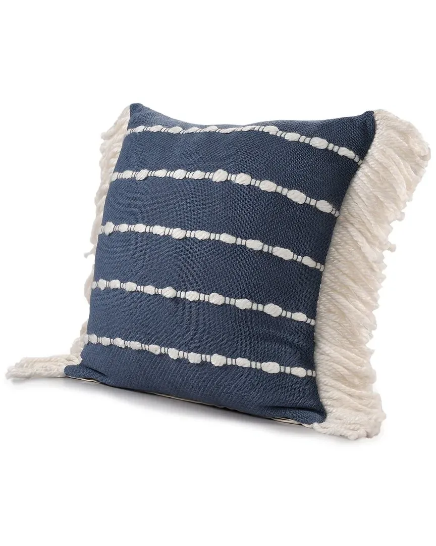 Dahlia Striped Throw Pillow - Navy image