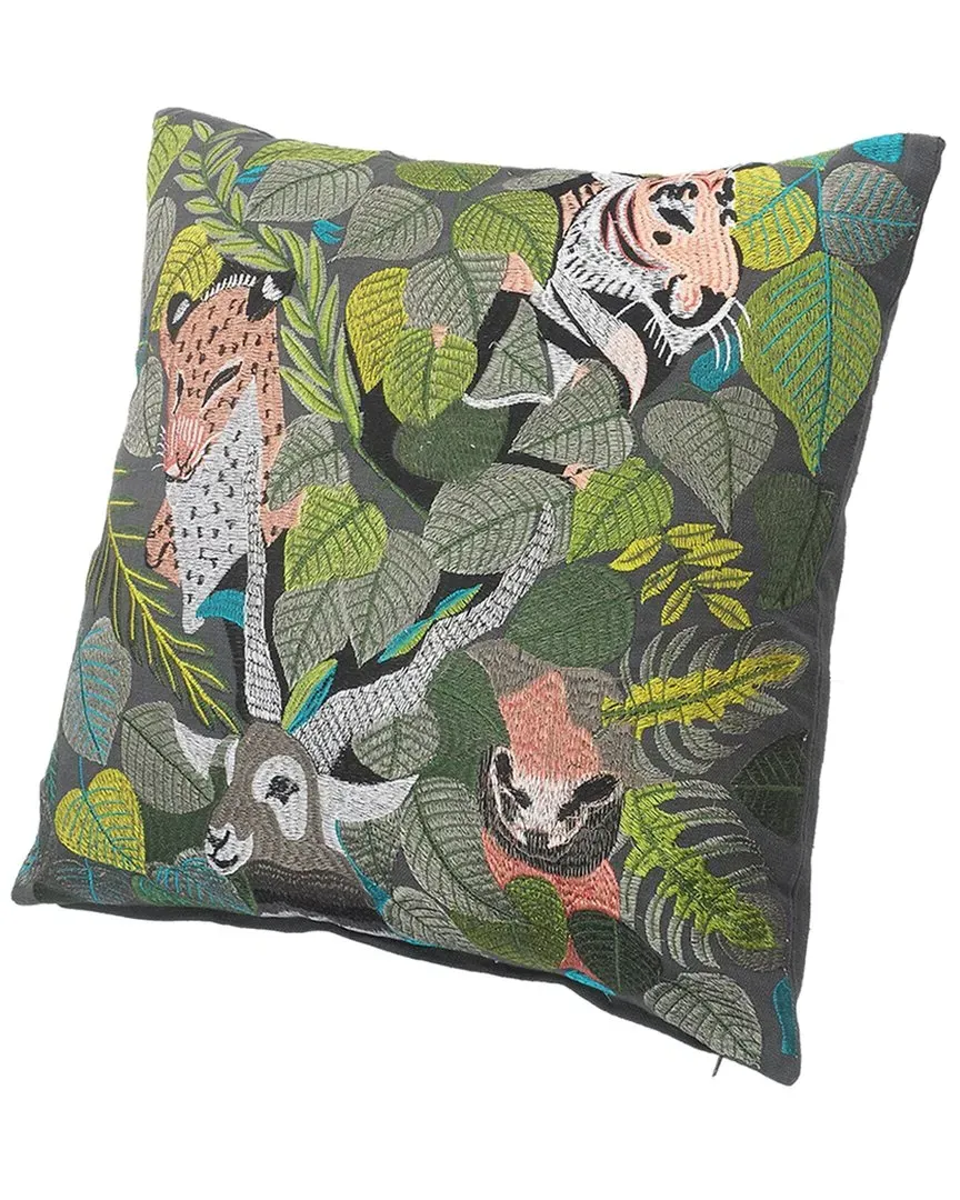 Daniela Jungle Scene Throw Pillow - Green image