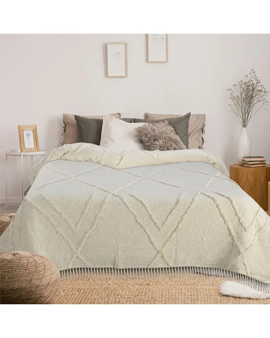 Dazzling Diamond Queen Coverlet - Ivory, Cotton image