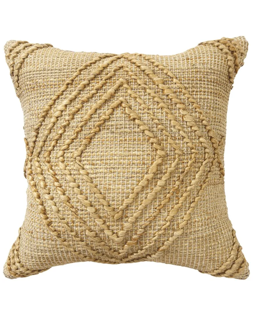 Diamond Geometric Hand-Woven Throw Pillow - Natural