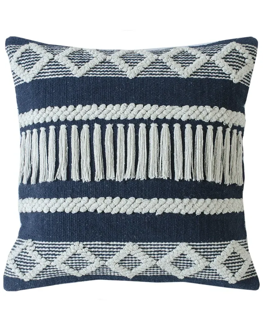 Diamond Stripe Textured Throw Pillow with Removable Cover image