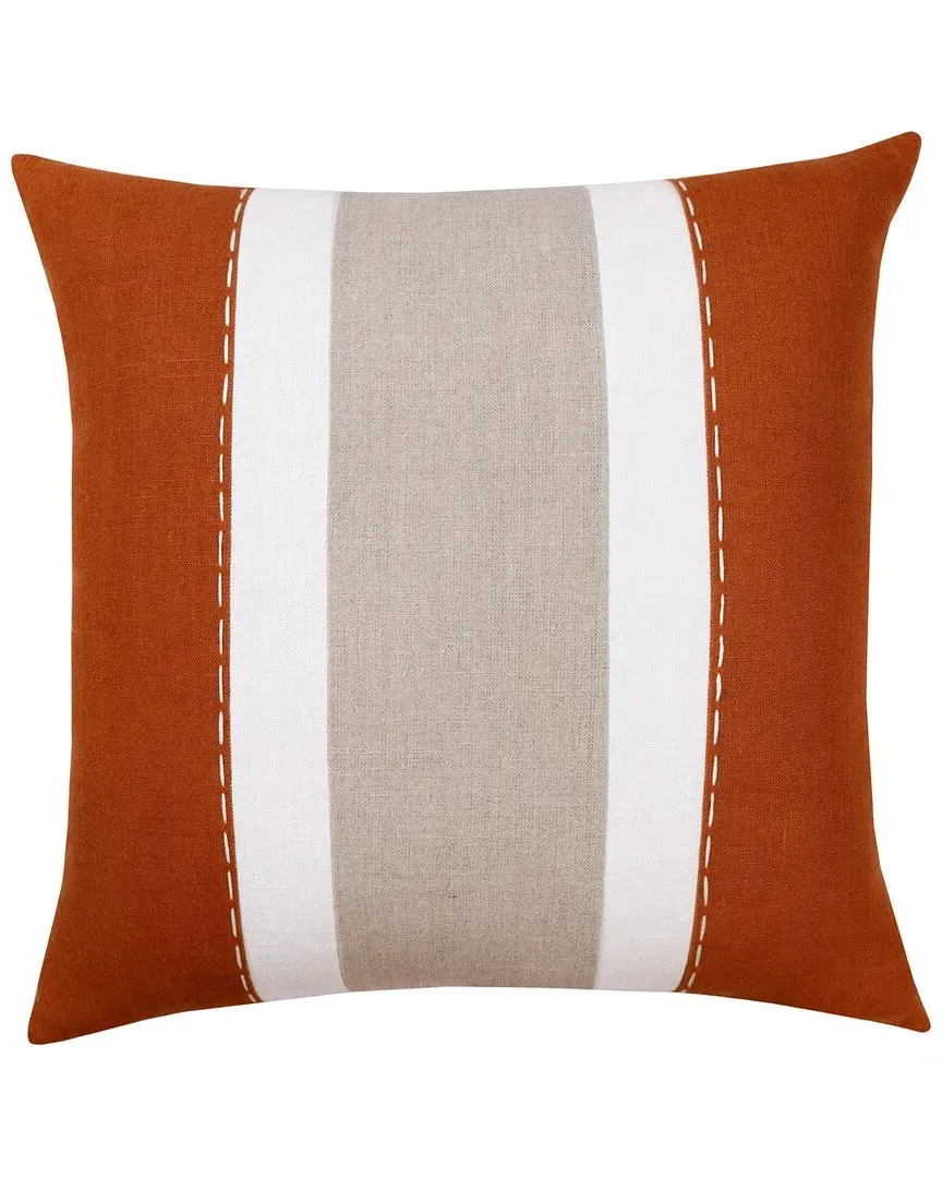 Estate Handwoven Striped Decorative Pillow - Rust, Linen image