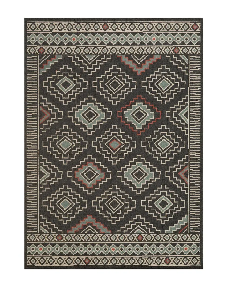 Evette Rios Tribal Indoor/Outdoor Area Rug - Black, Polypropylene