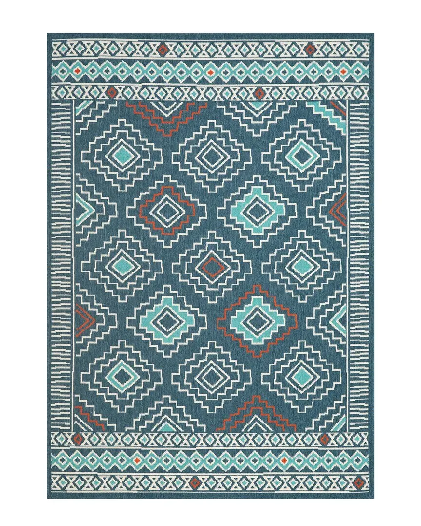 Evette Rios Tribal Indoor/Outdoor Area Rug - Blue, Polypropylene