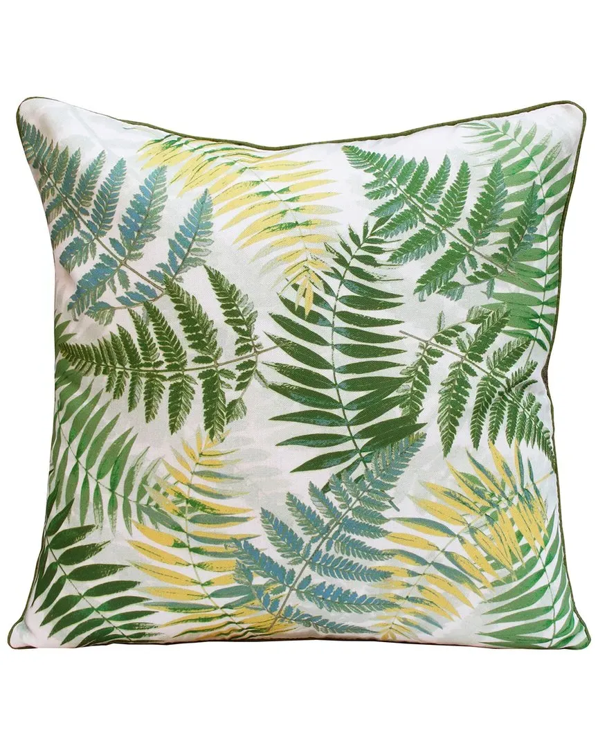 Finn Hand-Woven Botanical Throw Pillow - Green image