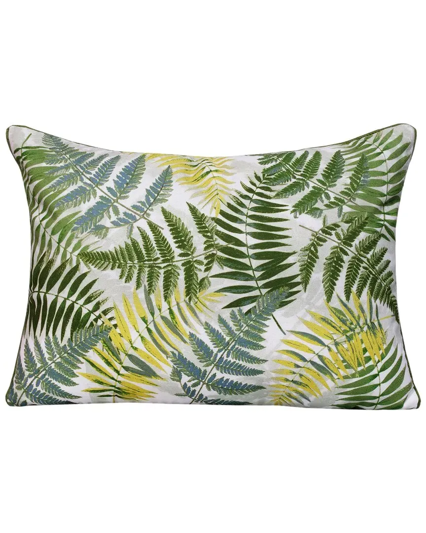 Finn Tropical Leaves Throw Pillow - Green, Polyester image