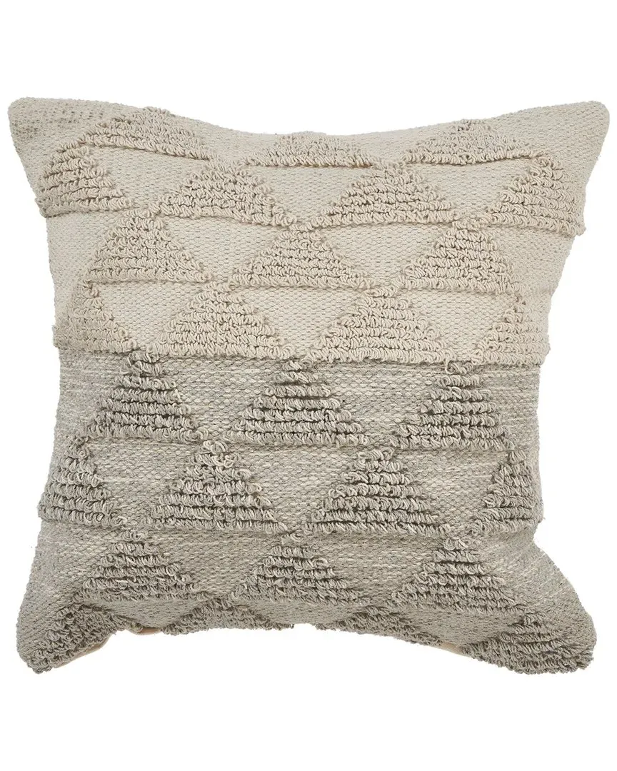 Geometric Textured Throw Pillow with Removable Cover