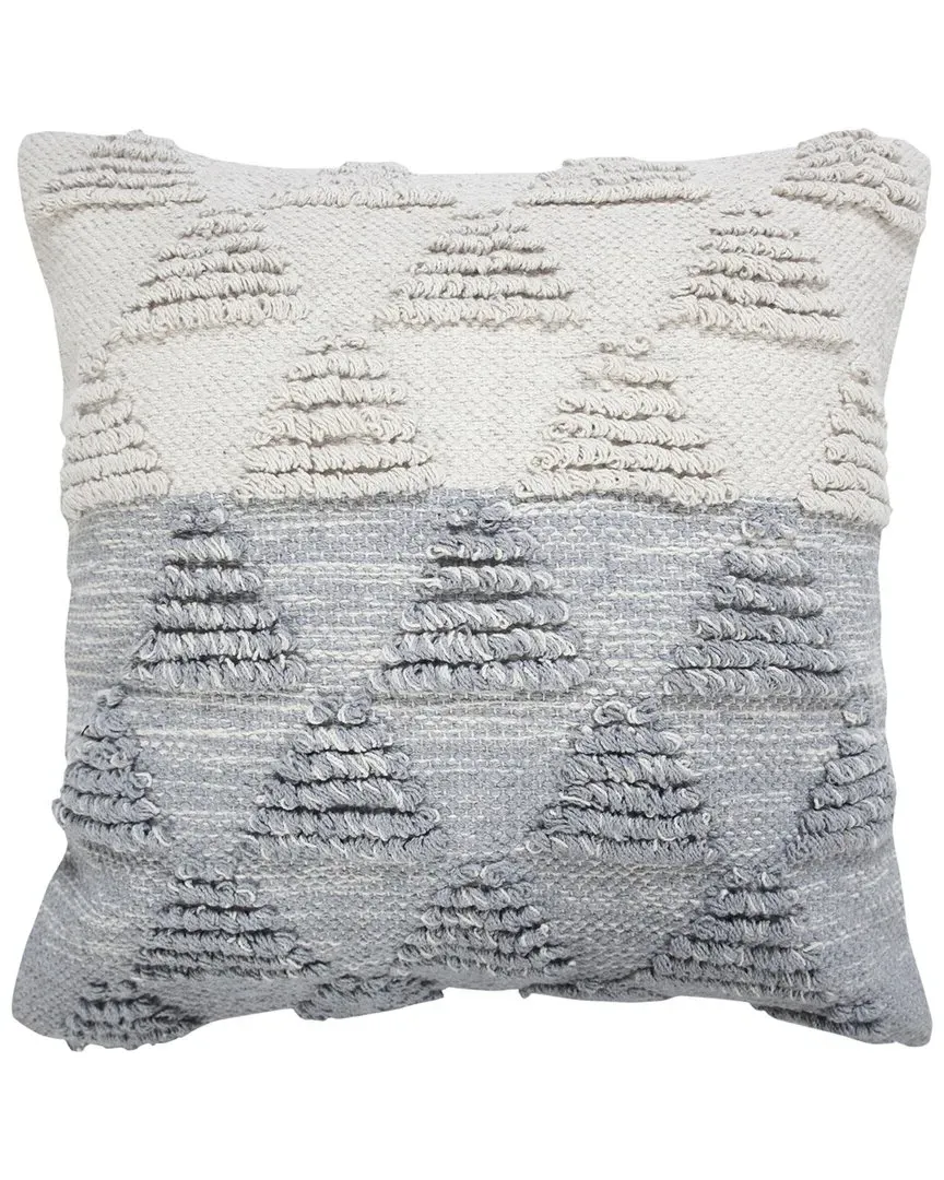 Geometric Textured Triangle Throw Pillow - Gray, Cotton