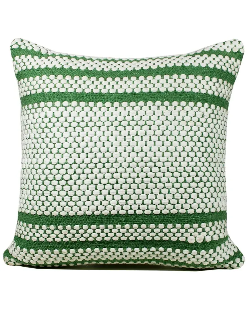 Going Green Striped Handwoven Throw Pillow - Green image