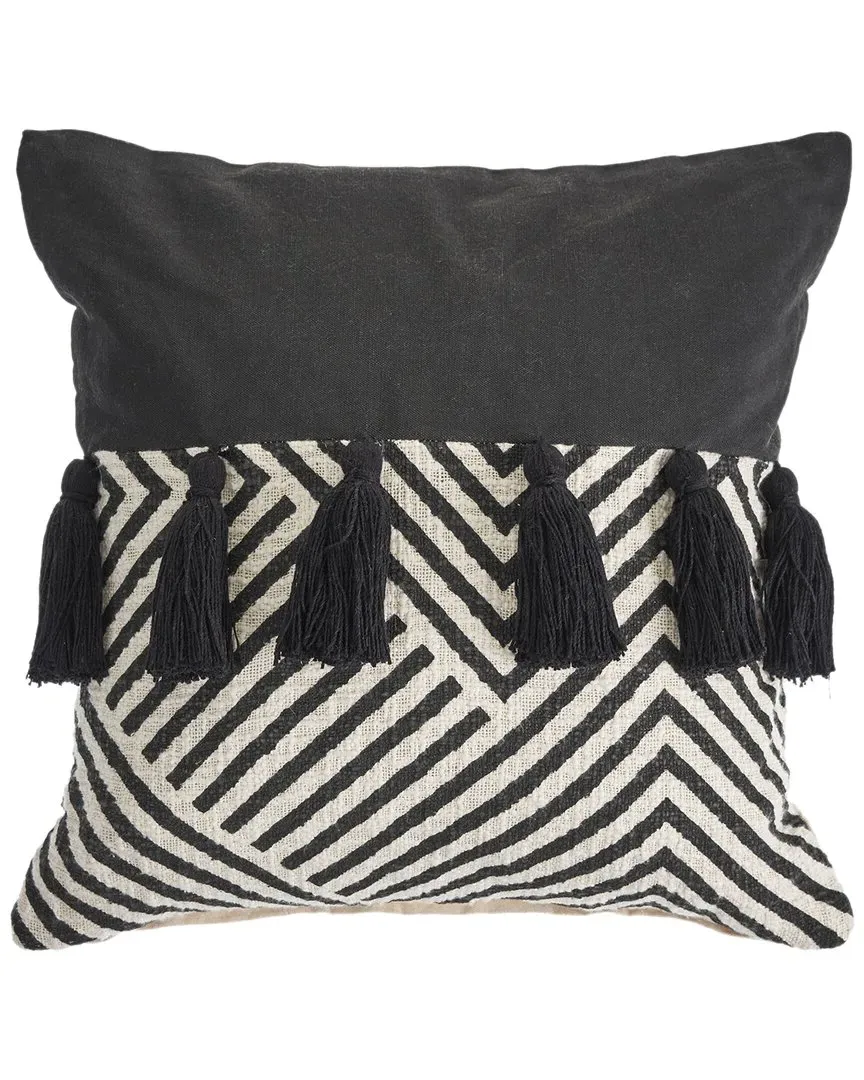 Hailey Chevron Throw Pillow - Black, Cotton