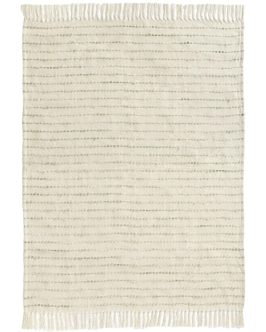 Hand-Made Throw Blanket - Sage & Ivory, Cotton Blend image