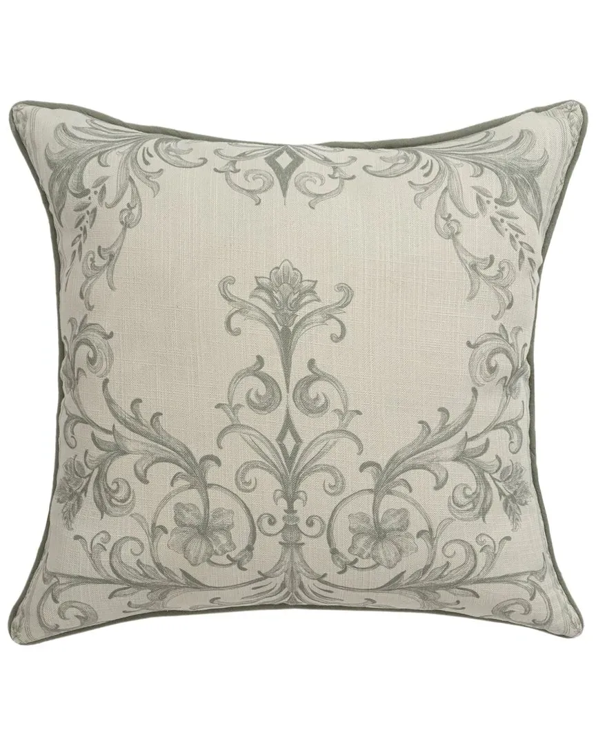 Hand-Made Throw Pillow - Sage & Ivory, Polyester