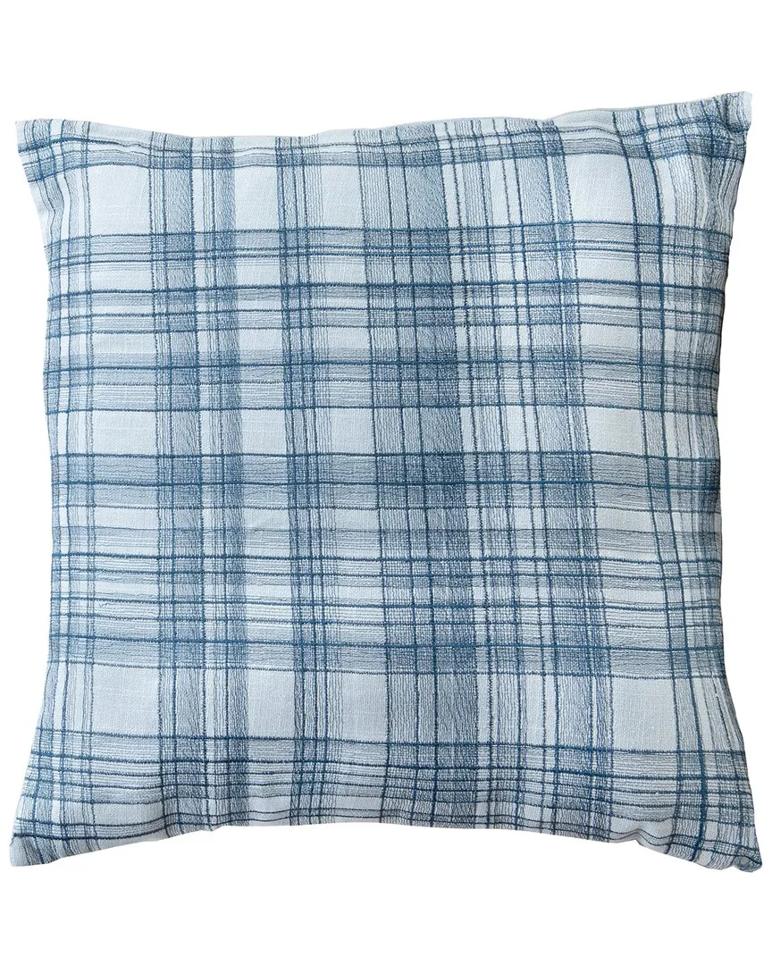 Hand-Woven Throw Pillow - Blue, Cotton