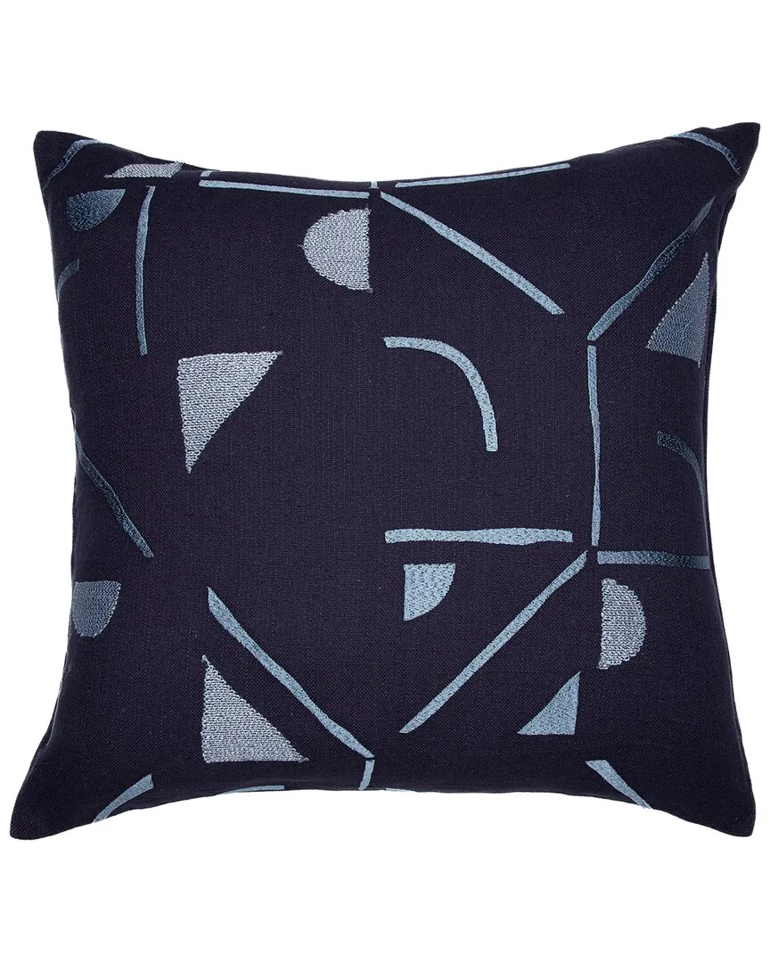 Hand-Woven Throw Pillow - Denim Blue, Cotton