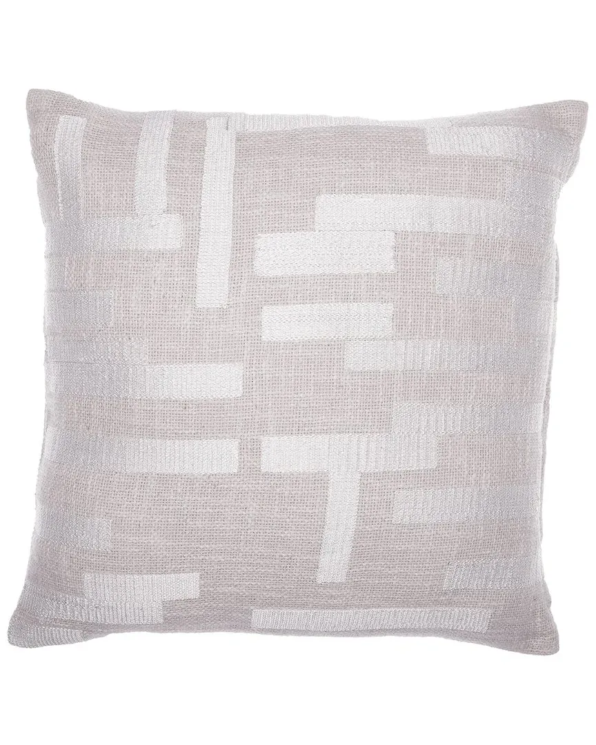 Hand-Woven Throw Pillow - Ivory, Cotton Viscose
