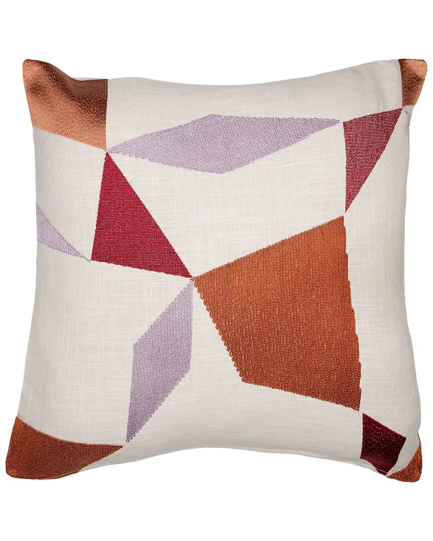 Hand-Woven Throw Pillow - Ivory & Multicolor, Cotton