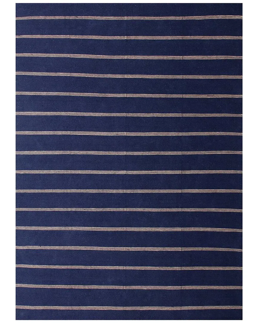 Hipolyta Hand-Woven Striped Area Rug - Blue, Jute image