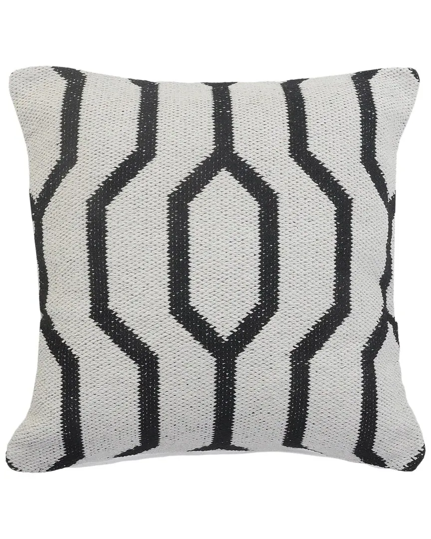 Ingrid Geometric Throw Pillow - White, Cotton