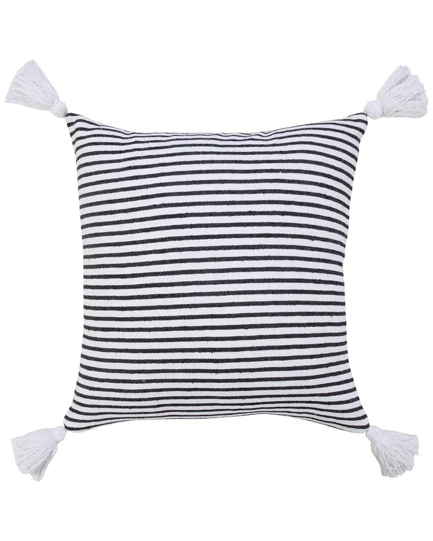 Ingrid Striped Throw Pillow - Black, Cotton image