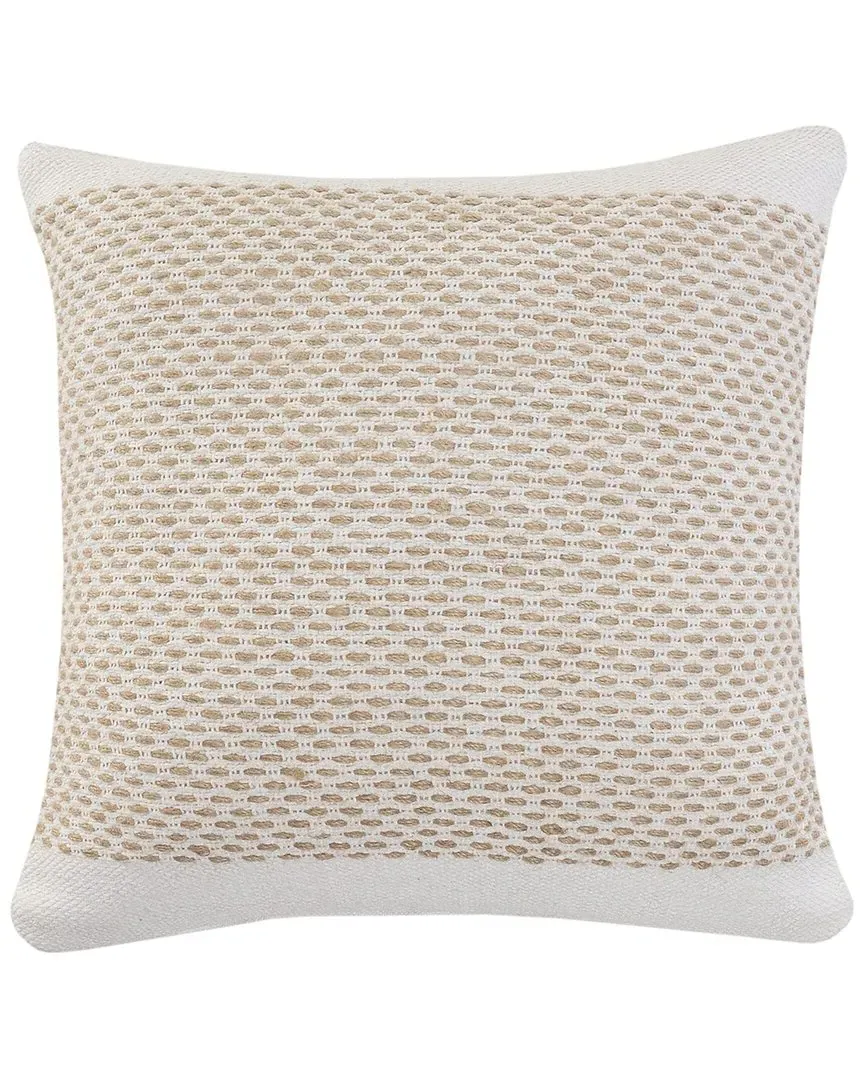 Jute Interwoven Bordered Throw Pillow - Ivory image