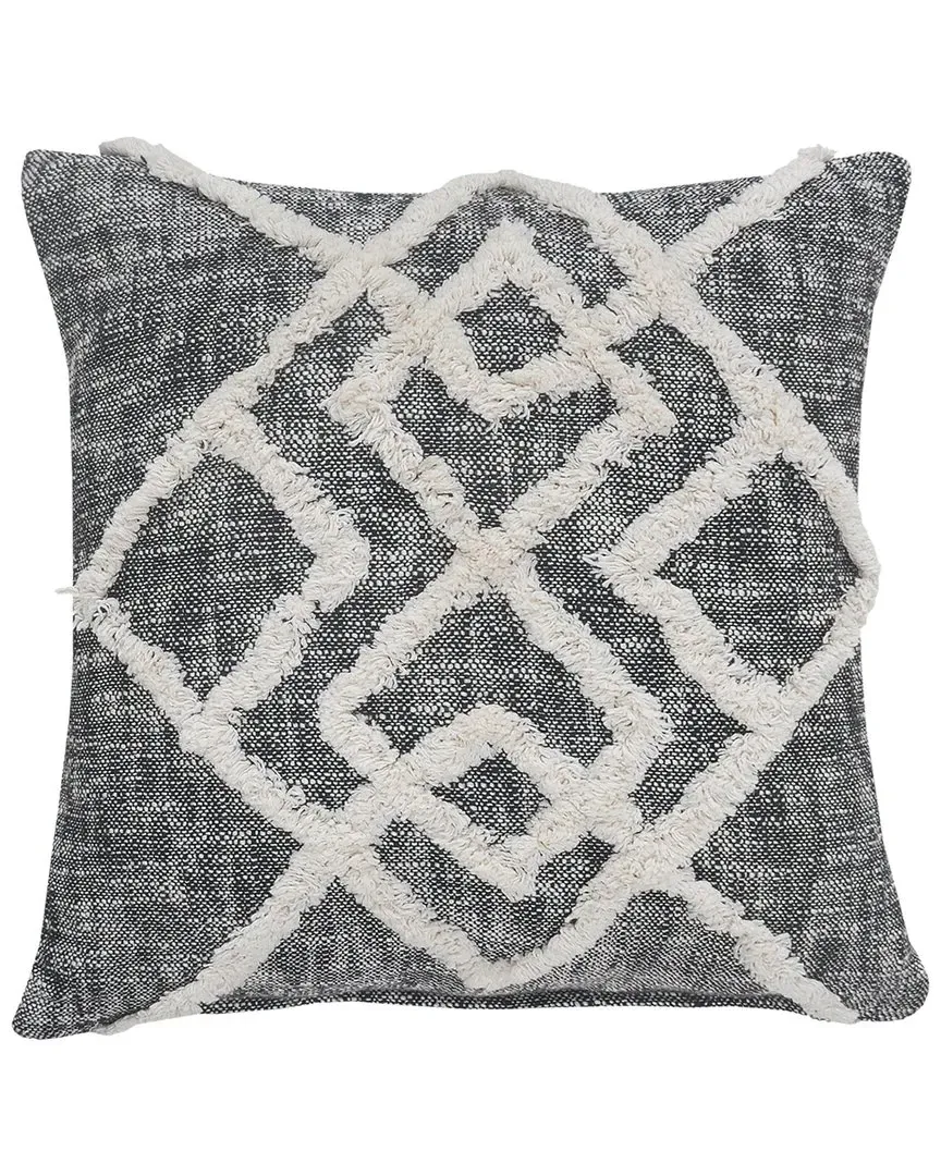 LR Home Tufted Diamond Decorative Pillow - Black, Cotton image