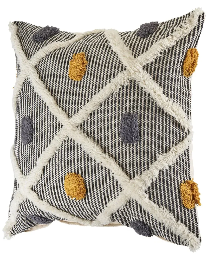 Luxe Striped Throw Pillows Set of 2 - Black, Cotton