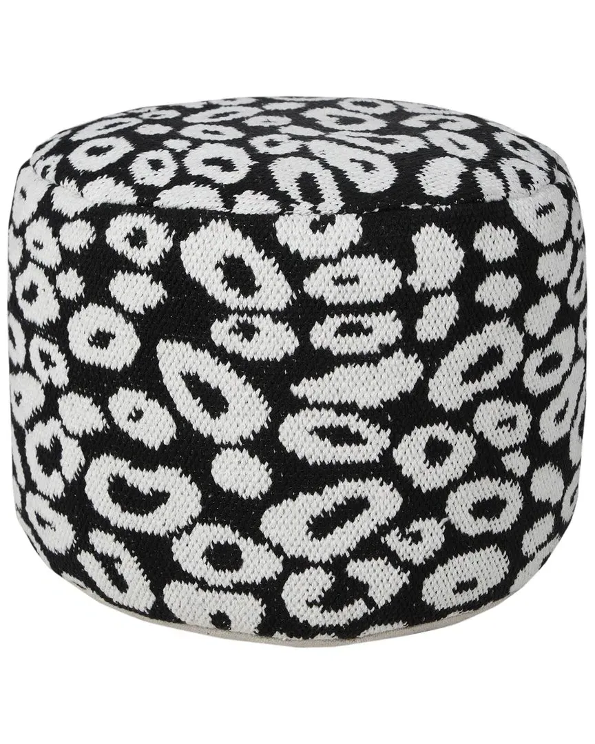 Madilyn Abstract Ottoman Pouf - Black image