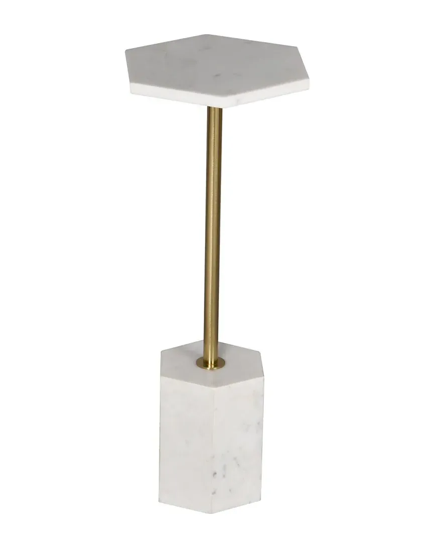 Mazzini Drink Table - White, Marble