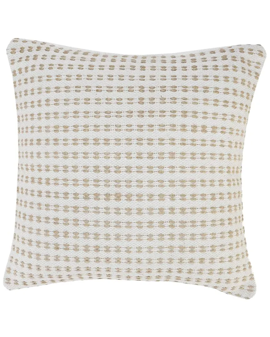 Mila Woven Striped Jute Decorative Pillow - White image
