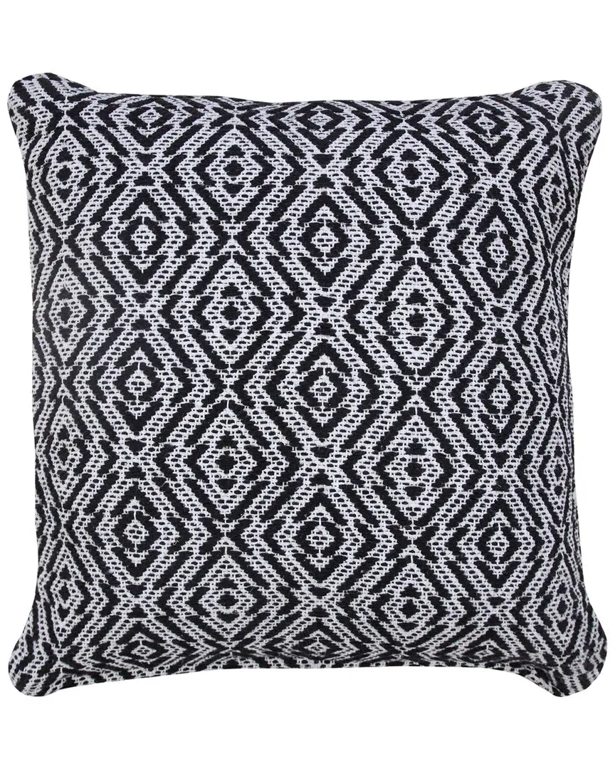 Mirrored Diamond Geometric Throw Pillow - Black, Cotton