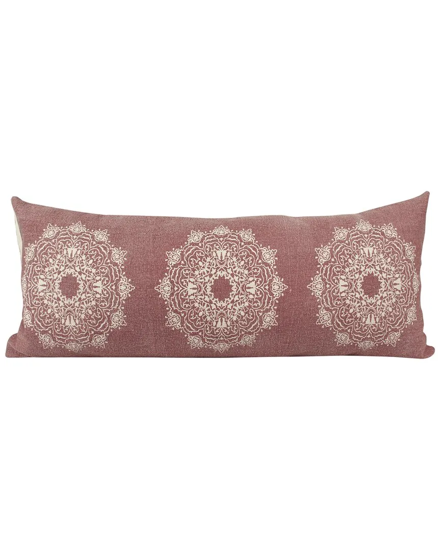 Monica Mandala Medallion Lumbar Throw Pillow - Pink, Cotton