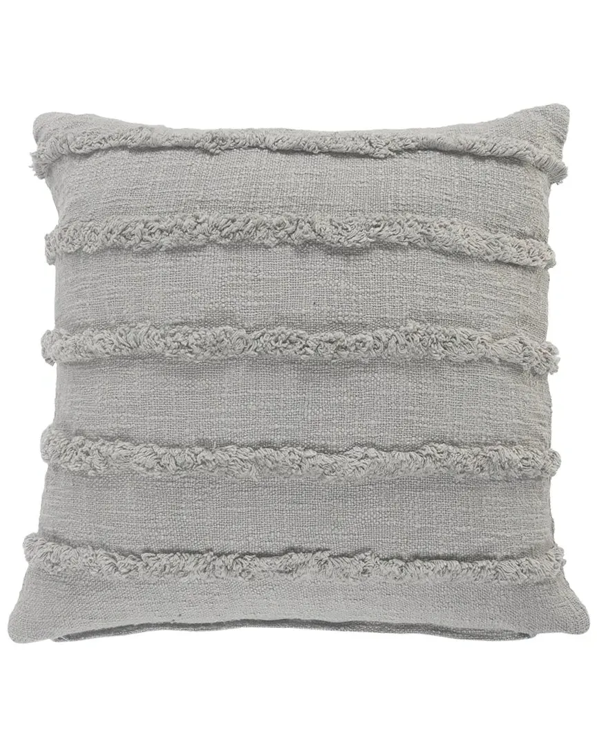 Over-Tufted Throw Pillow - Grey, Cotton