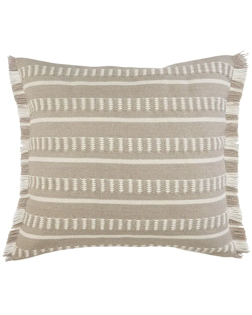 Oversized Decorative Pillow with Fringe - Taupe, Polyester image