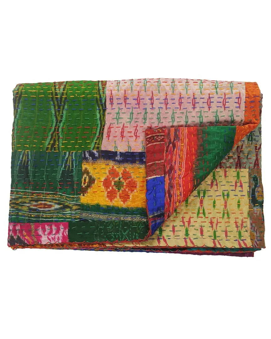 Patola Kantha Throw Blanket - Multi