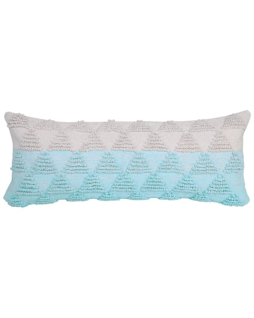 Raelene Geometric Triangle Lumbar Pillow - Blue, Cotton