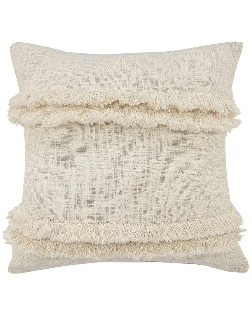 Reena Beverly Fringed Throw Pillow - Cream, Cotton image
