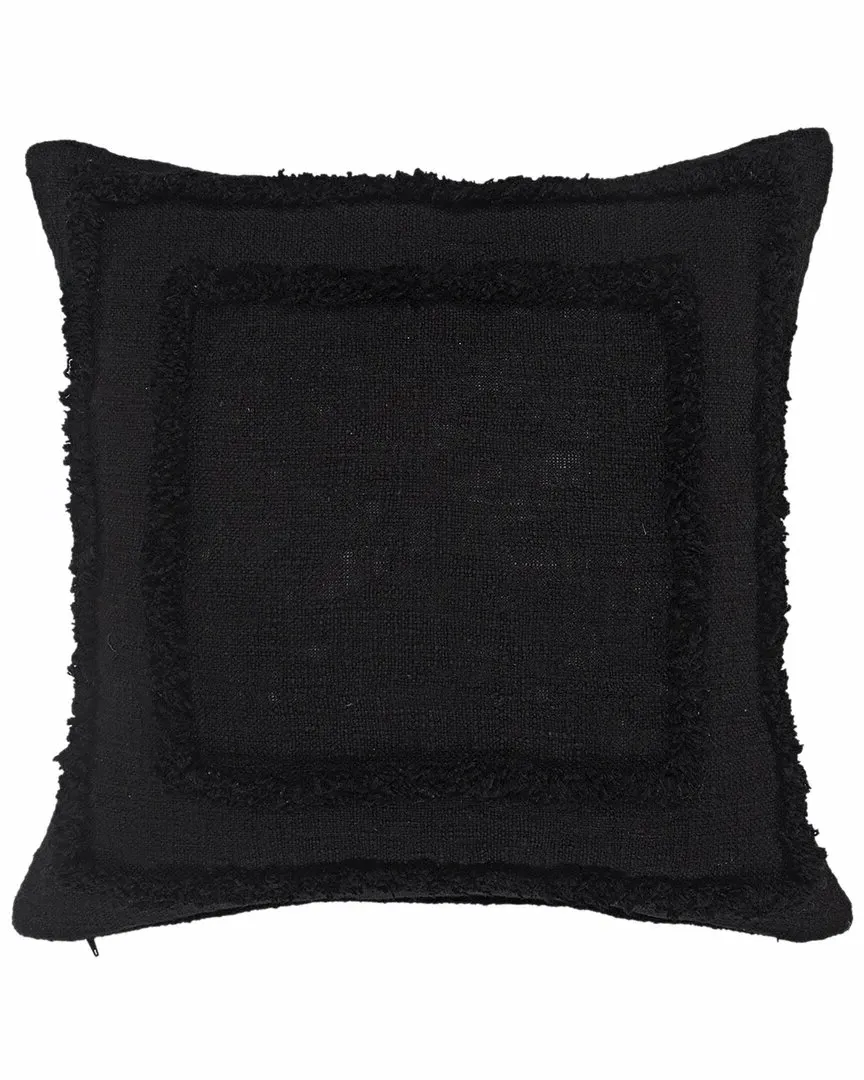Reena Tufted Throw Pillow - Black, Cotton image