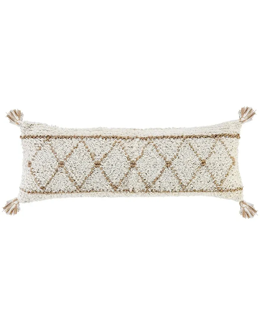 Reese Diamond Lumbar Throw Pillow - White