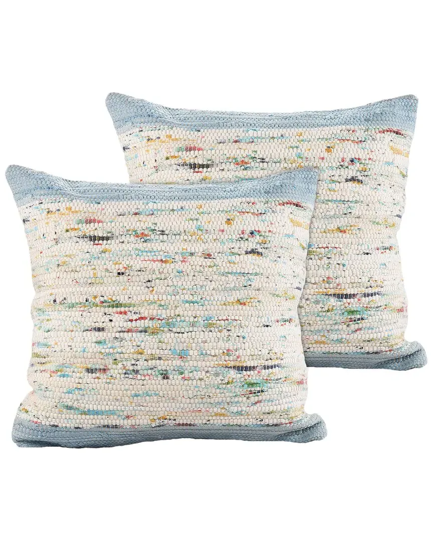 Revive Set of 2 Abstract Throw Pillows - Blue, Cotton