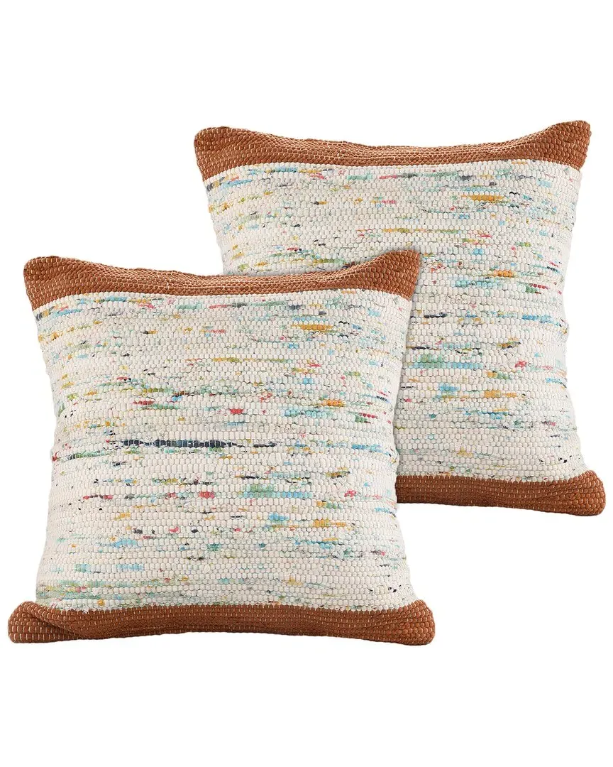Revive Set of 2 Abstract Throw Pillows - Brown, Cotton image
