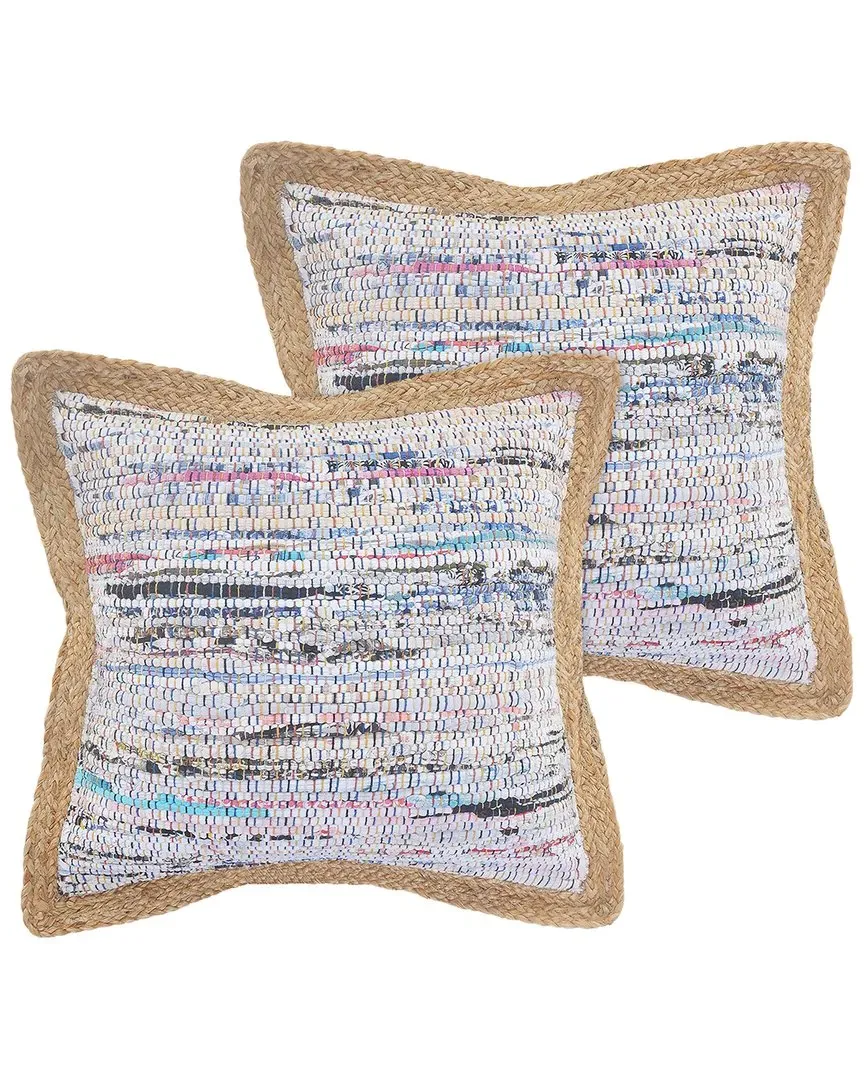 Riley Set of 2 Abstract Throw Pillows - Multicolored, Cotton