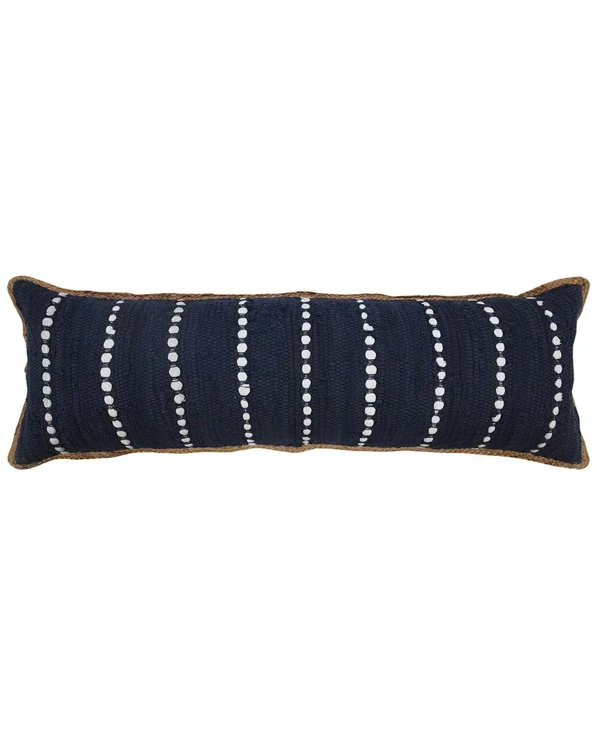 Rodha Striped Lumbar Throw Pillow - Navy, Cotton