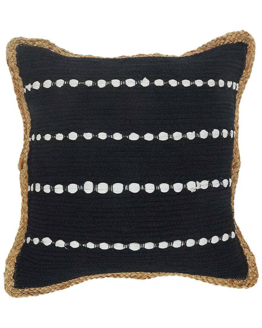Rodha Striped Throw Pillow - Black, Cotton