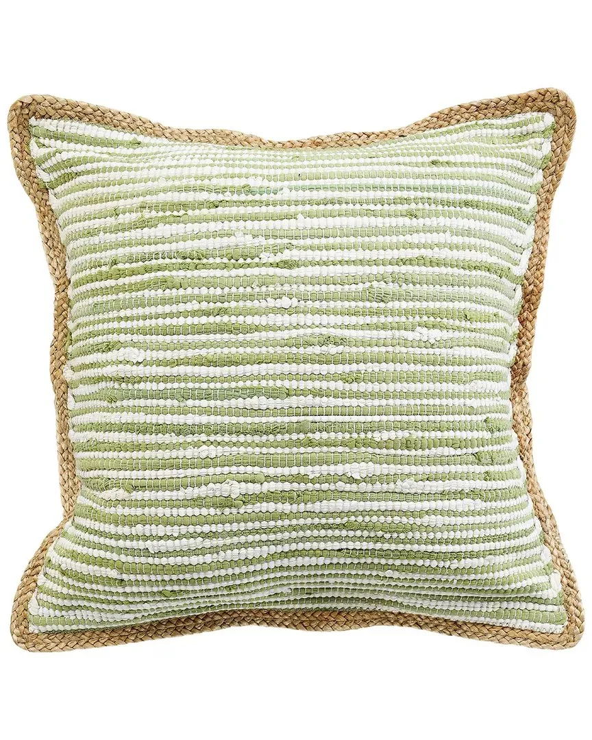 Rodha Striped Throw Pillow - Green, Cotton image