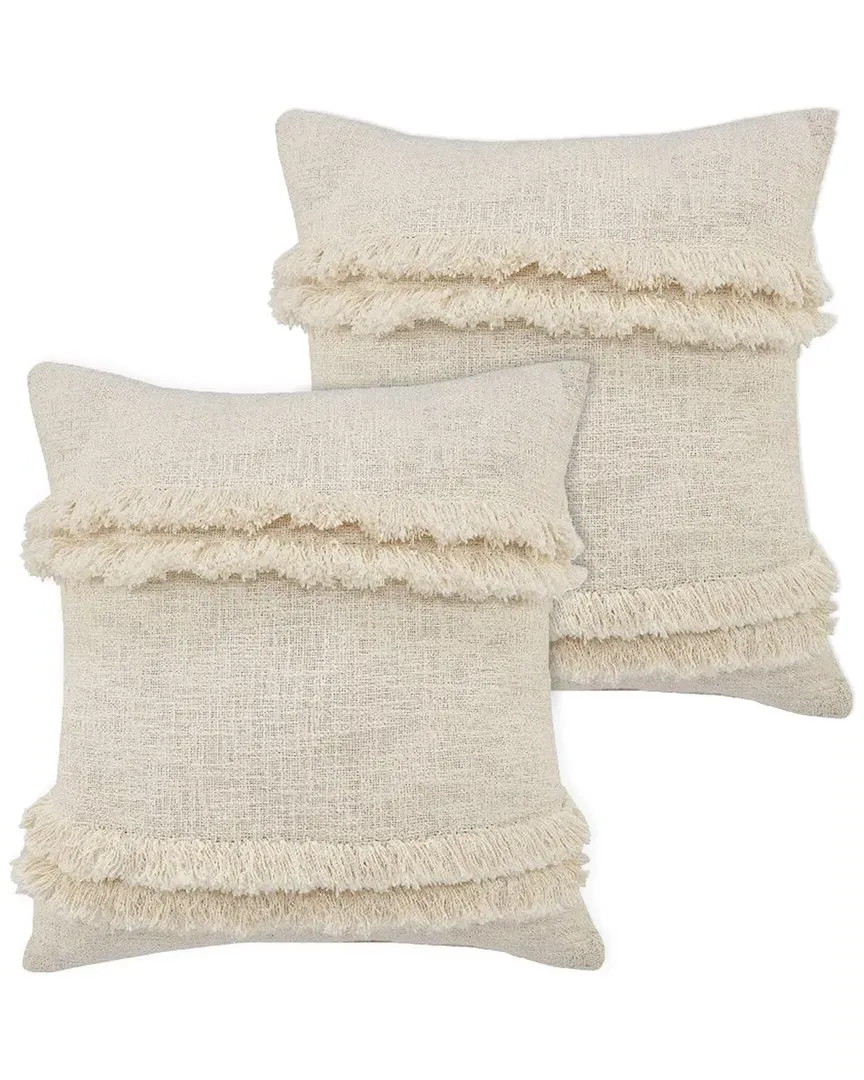 Rory Striped Throw Pillows Set of 2 - Cream, Cotton