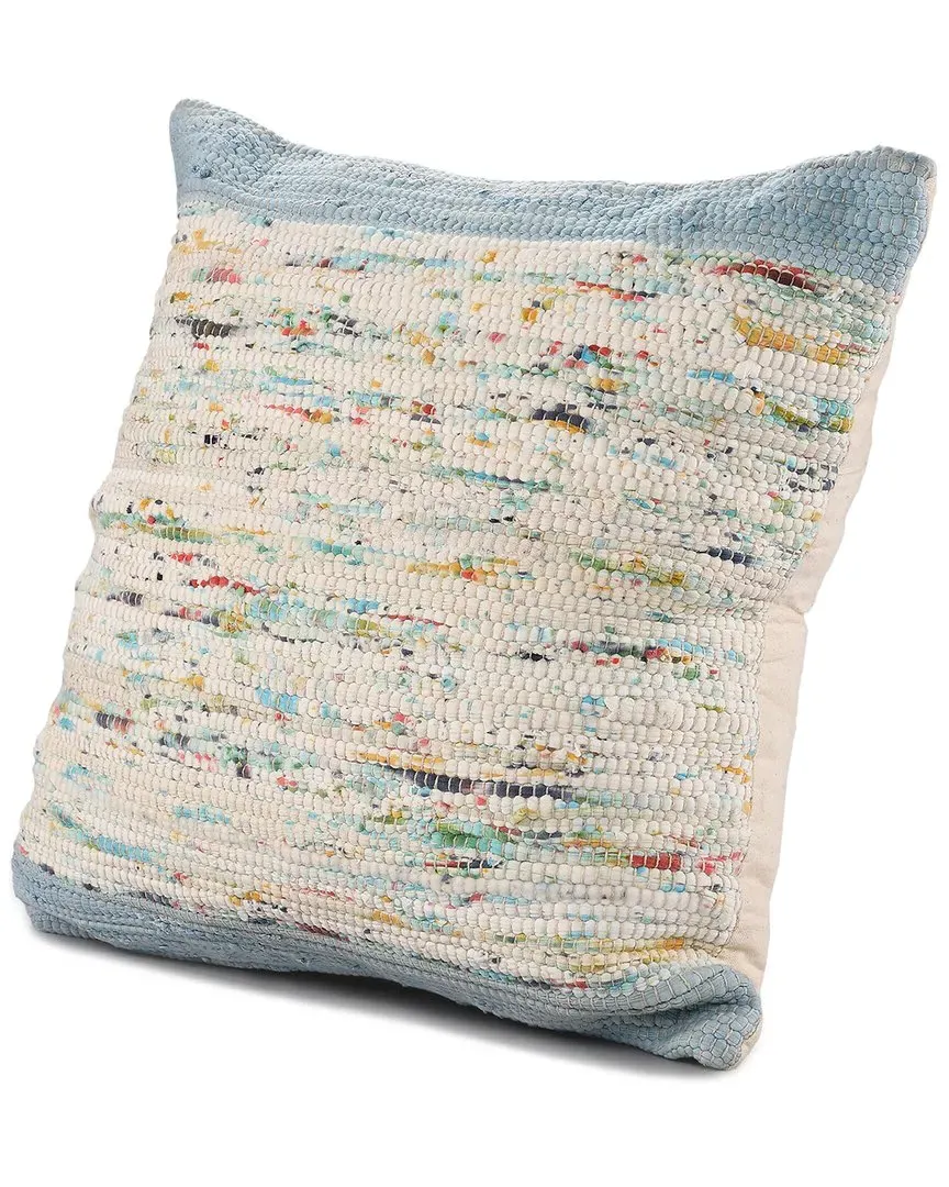 Rosalie Handwoven Abstract Throw Pillow - Blue, Cotton image