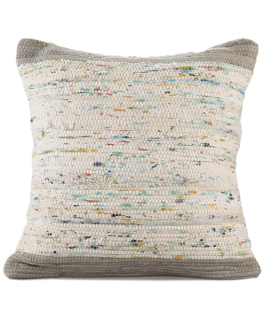 Rosalie Handwoven Abstract Throw Pillow - Grey, Cotton